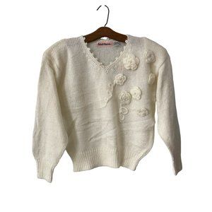 Adell Barre Vintage Pullover Sweater Women L Floral Cozy Bohemian Minimalist NEW